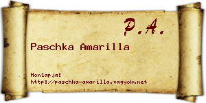 Paschka Amarilla névjegykártya